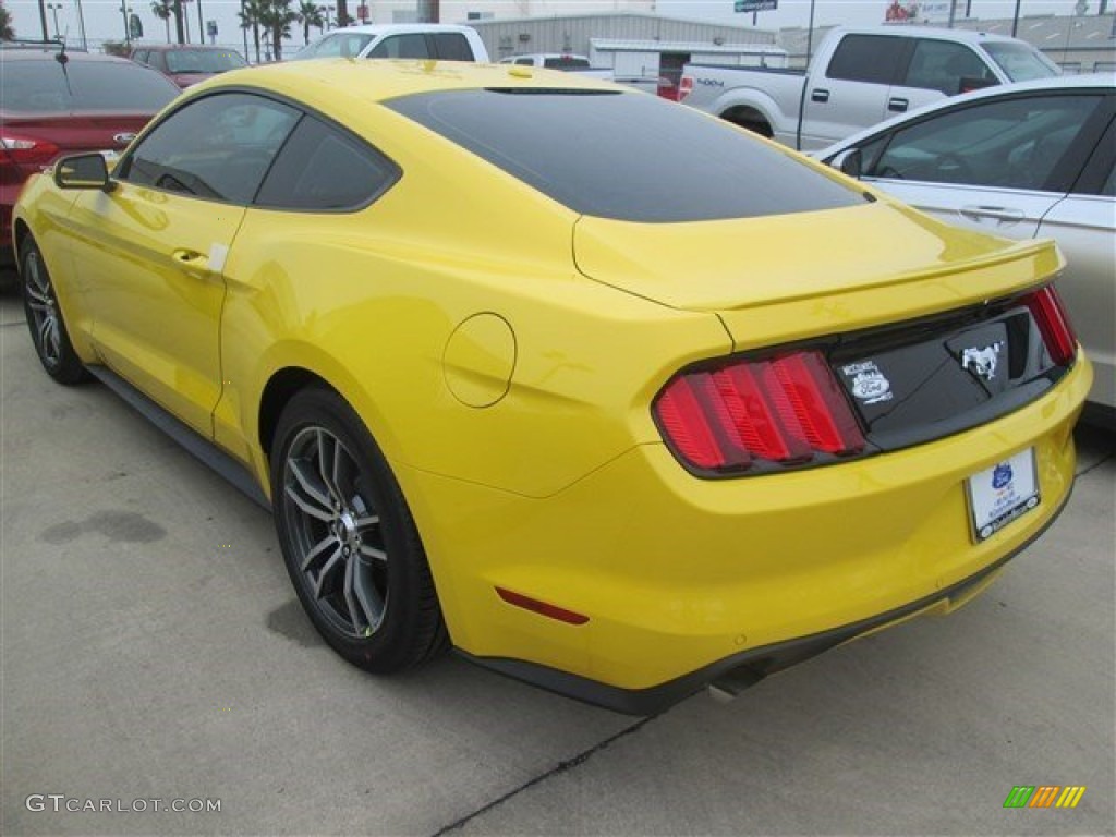 2015 Mustang EcoBoost Premium Coupe - Triple Yellow Tricoat / Ebony photo #5