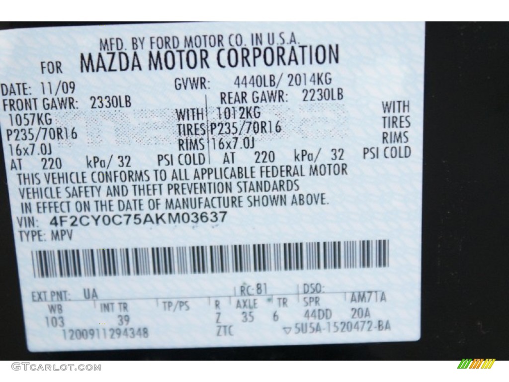 2010 Tribute i Sport - Mystic Black / Charcoal photo #42