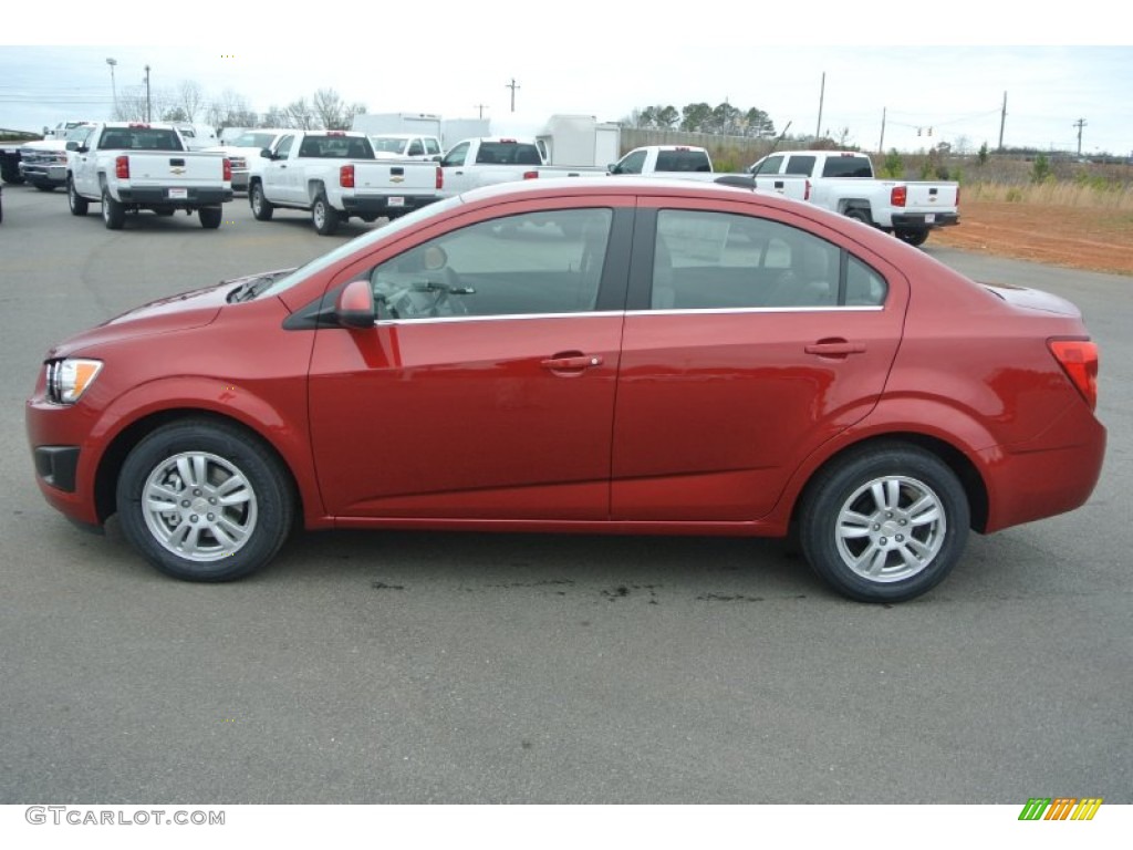 2015 Sonic LT Sedan - Crystal Red Tintcoat / Dark Pewter/Dark Titanium photo #3