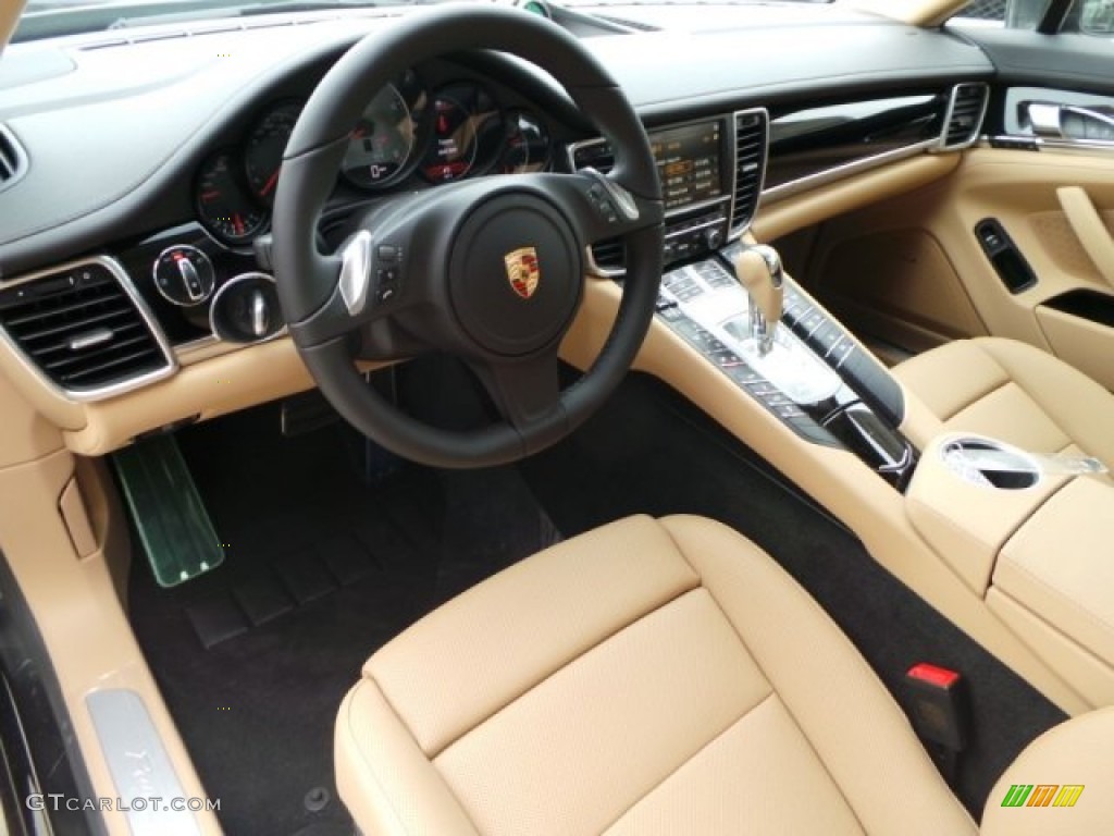 Black/Luxor Beige Interior 2015 Porsche Panamera S Photo #100458203