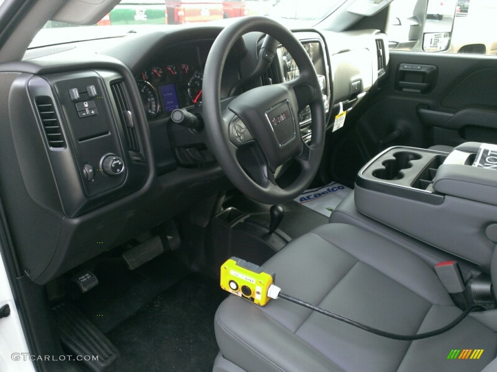 Jet Black/Dark Ash Interior 2015 GMC Sierra 3500HD Work Truck Regular Cab 4x4 Dump Truck Photo #100460223