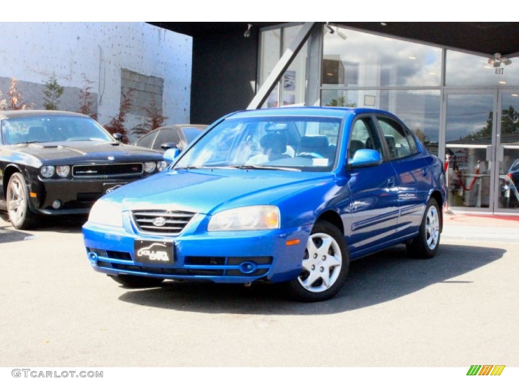2005 Elantra GLS Sedan - Tidal Wave Blue / Gray photo #3