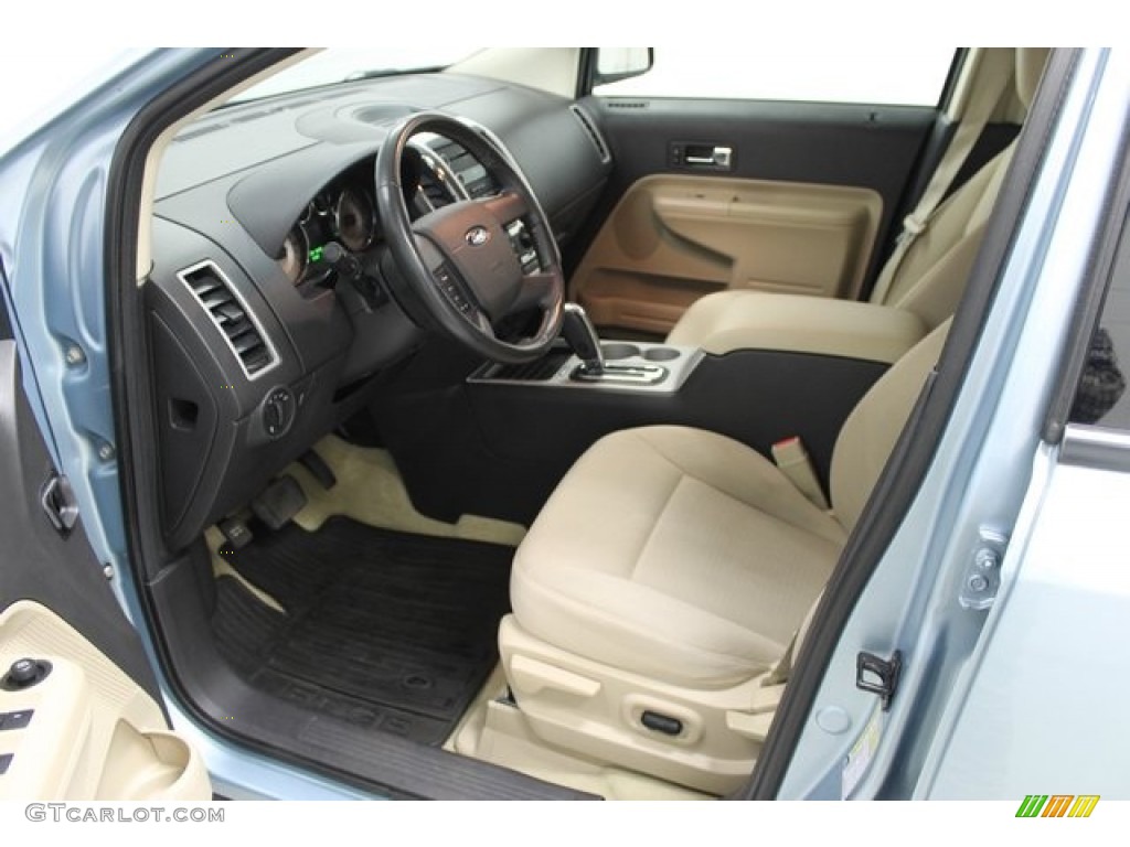 2008 Edge SEL AWD - Light Ice Blue Metallic / Camel photo #18