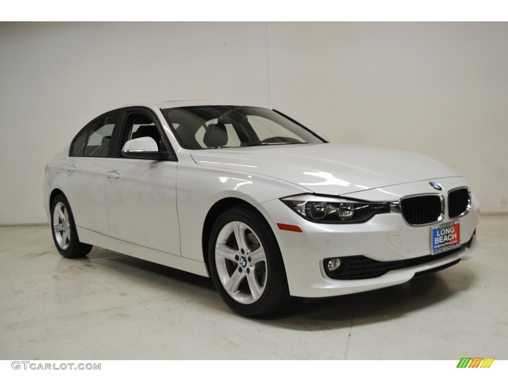 2014 3 Series 328d Sedan - Mineral White Metallic / Black photo #2