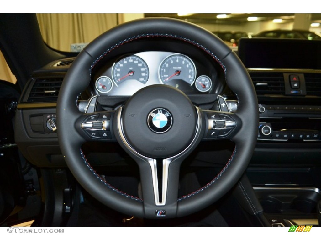 2015 BMW M4 Coupe Black Steering Wheel Photo #100464534