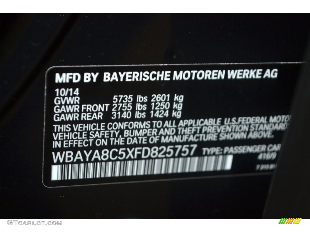 2015 7 Series Color Code 416 for Carbon Black Metallic Photo #100464633