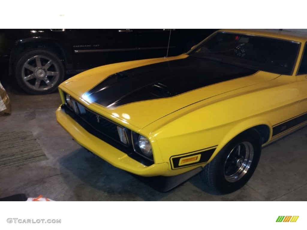 1973 Mustang Mach 1 Fastback - Medium Bright Yellow / Black photo #14