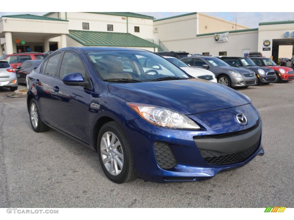 2012 MAZDA3 i Touring 4 Door - Indigo Lights Mica / Dune Beige photo #1