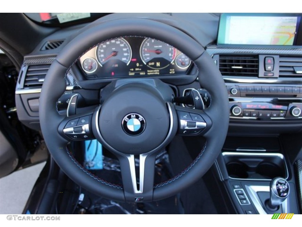 2015 BMW M4 Convertible Silverstone Steering Wheel Photo #100473612