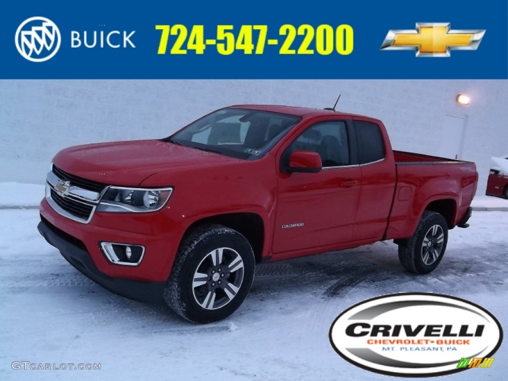 2015 Colorado LT Extended Cab 4WD - Red Hot / Jet Black photo #1