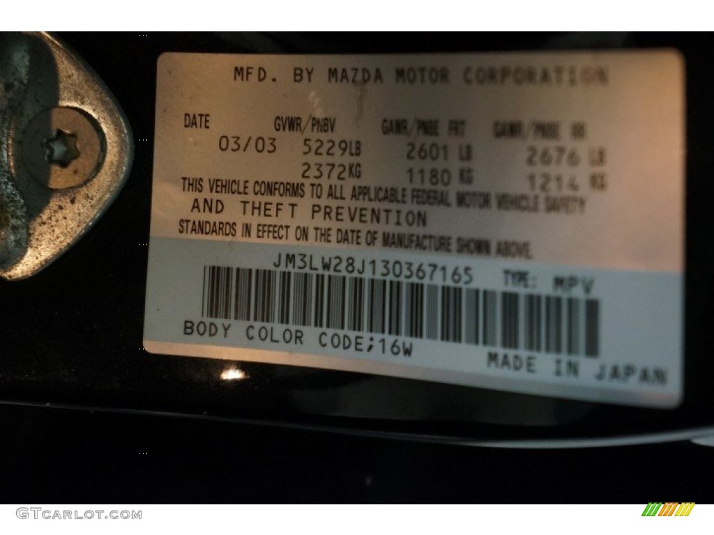 2003 MPV ES - Black Mica / Gray photo #14