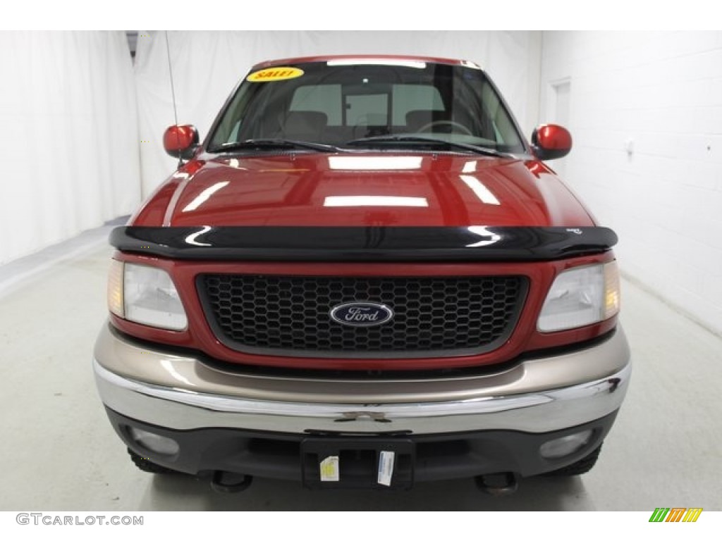 2001 F150 XLT SuperCrew 4x4 - Toreador Red Metallic / Dark Graphite photo #2