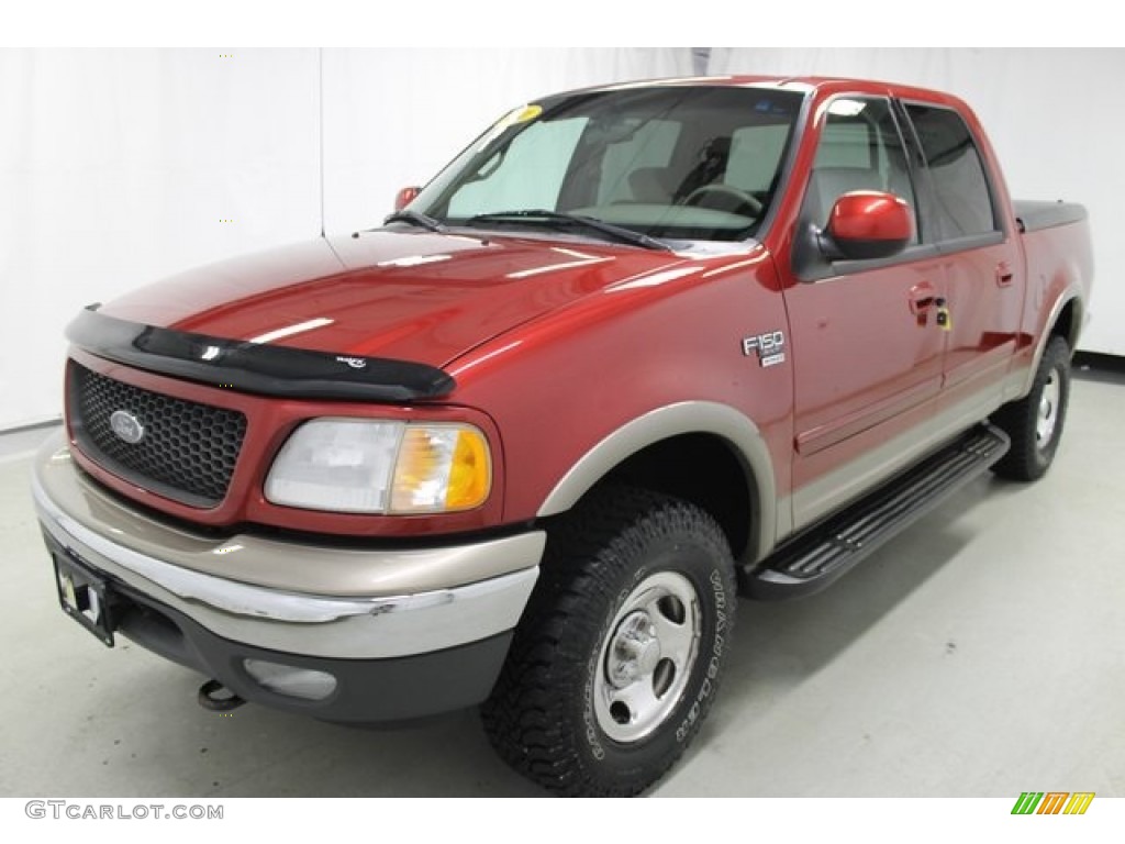 2001 F150 XLT SuperCrew 4x4 - Toreador Red Metallic / Dark Graphite photo #3