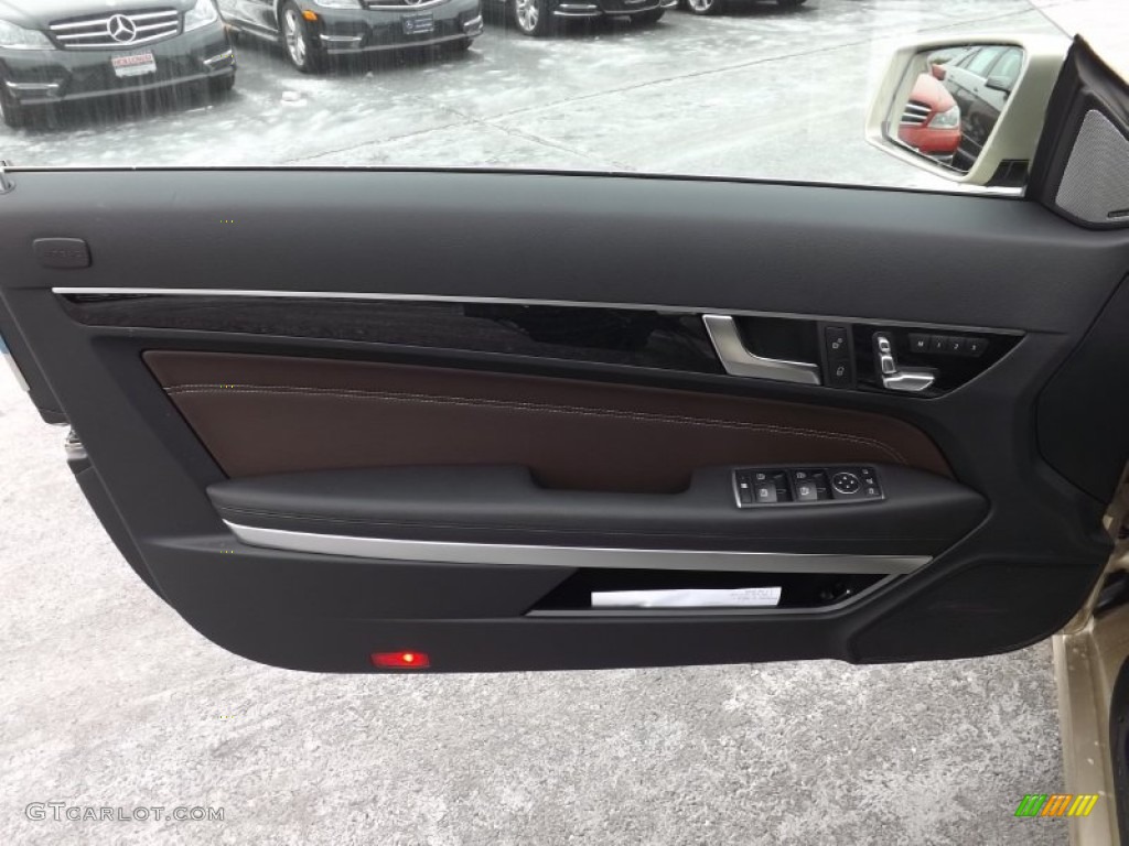 2015 Mercedes-Benz E 400 Cabriolet Espresso Brown/Black Door Panel Photo #100489833