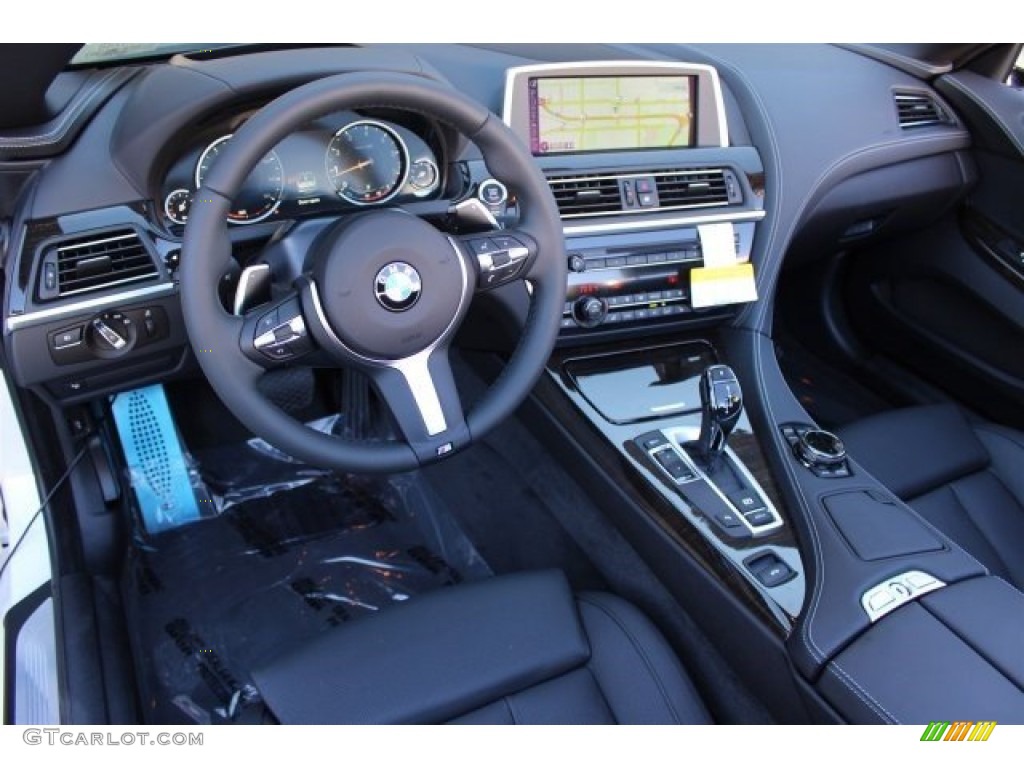 2015 BMW 6 Series 640i Convertible Black Dashboard Photo #100493406
