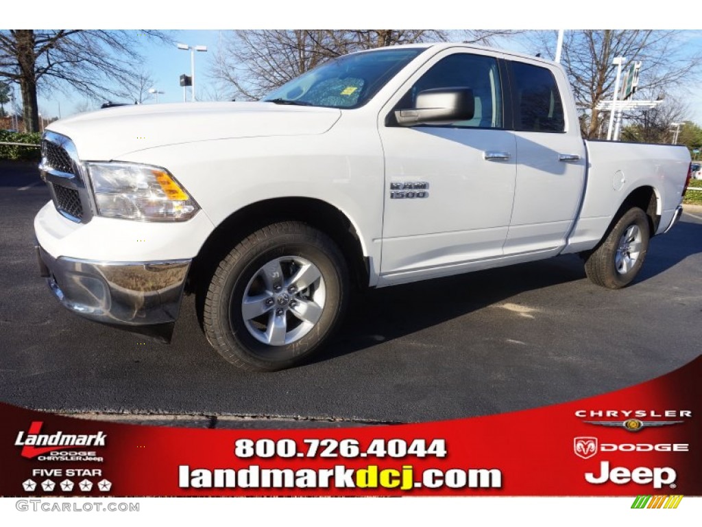 2015 1500 SLT Quad Cab - Bright White / Black/Diesel Gray photo #1