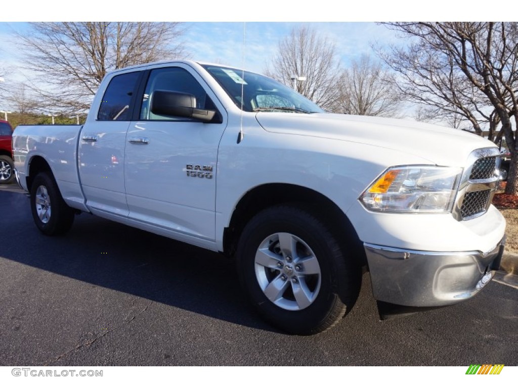 2015 1500 SLT Quad Cab - Bright White / Black/Diesel Gray photo #4