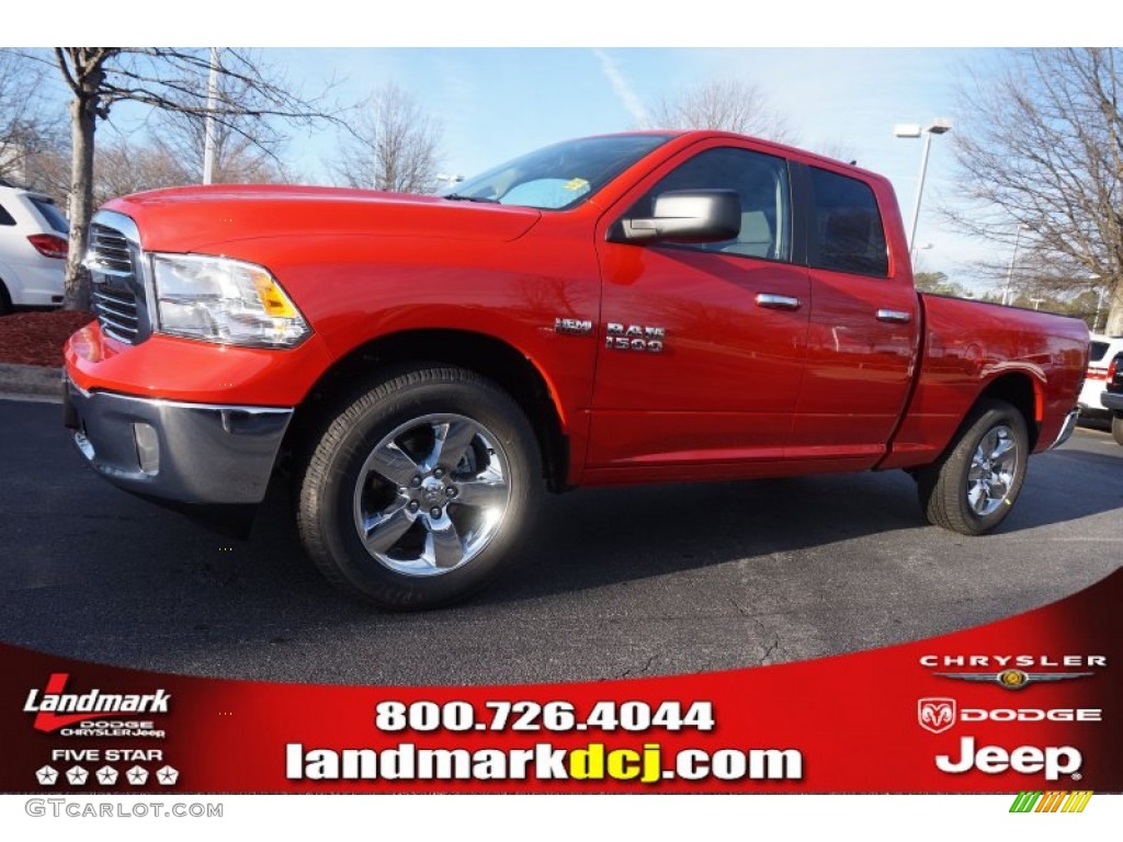 2015 1500 Big Horn Quad Cab - Flame Red / Black/Diesel Gray photo #1