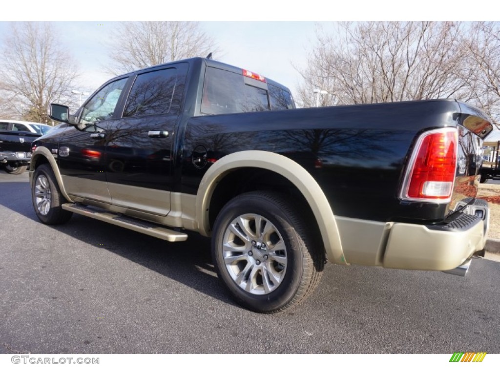 2015 1500 Laramie Long Horn Crew Cab - Black Forest Green Pearl / Canyon Brown/Light Frost photo #2
