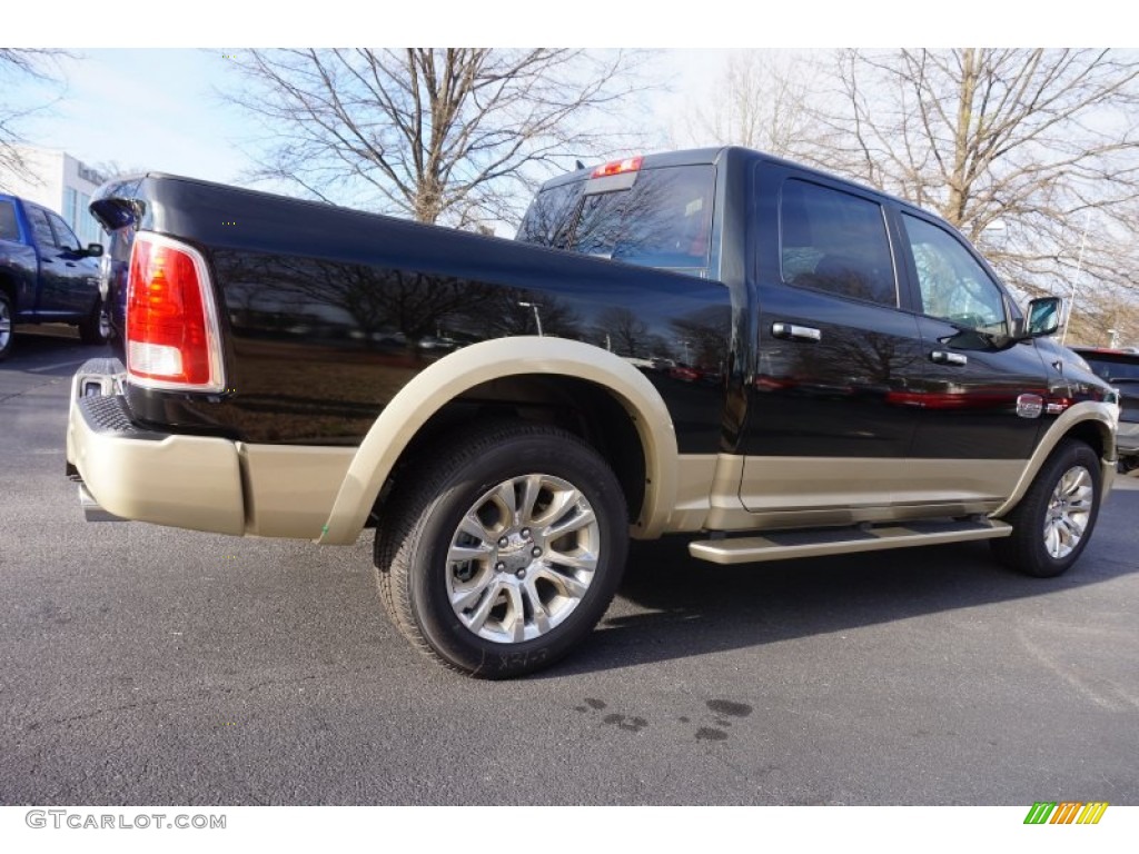 2015 1500 Laramie Long Horn Crew Cab - Black Forest Green Pearl / Canyon Brown/Light Frost photo #3