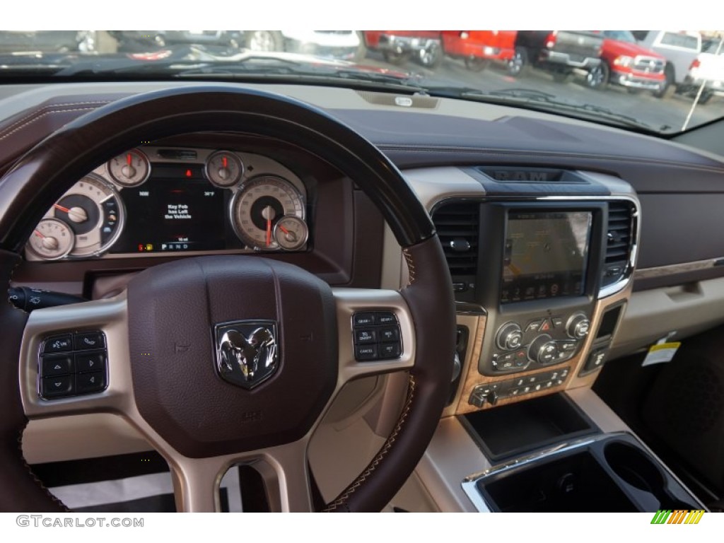 2015 1500 Laramie Long Horn Crew Cab - Black Forest Green Pearl / Canyon Brown/Light Frost photo #8