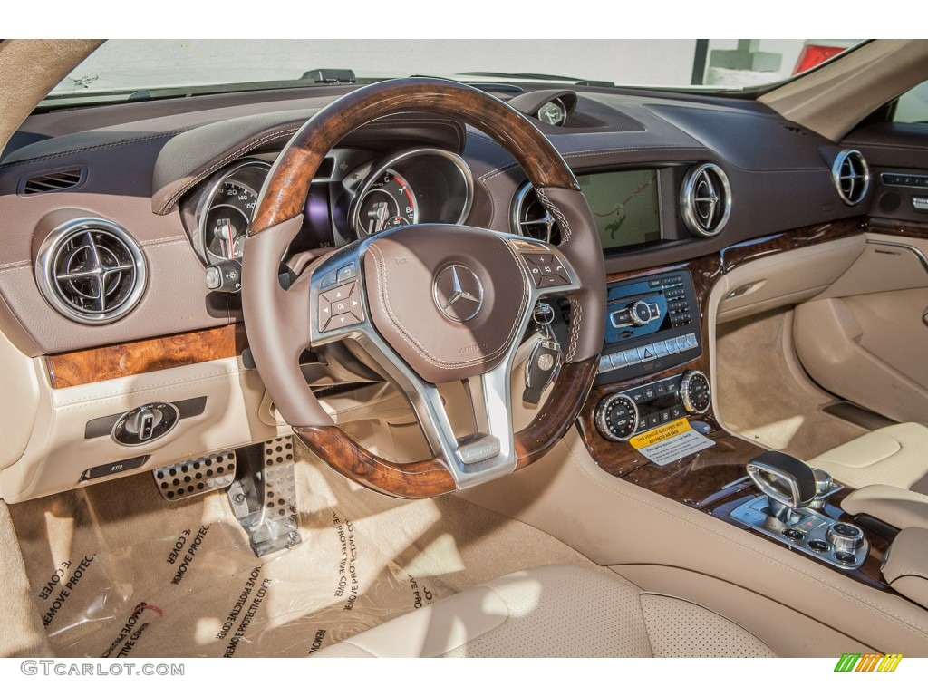 Ginger Beige/Espresso Brown Interior 2015 Mercedes-Benz SL 63 AMG Roadster Photo #100500114