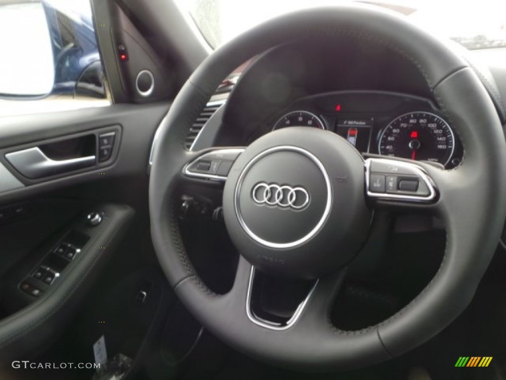 2015 Audi Q5 3.0 TFSI Premium Plus quattro Black Steering Wheel Photo #100507644