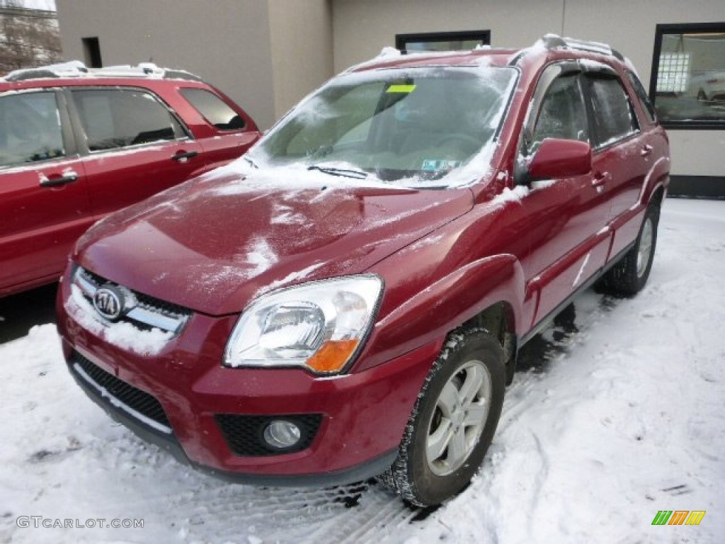 2009 Sportage EX V6 - Volcanic Red / Beige photo #5