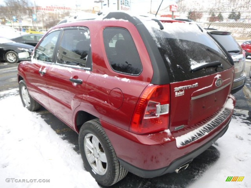 2009 Sportage LX V6 4x4 - Volcanic Red / Black photo #3