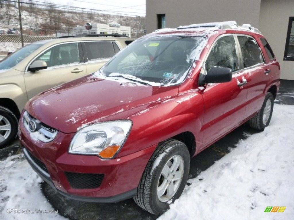 2009 Sportage LX V6 4x4 - Volcanic Red / Black photo #4