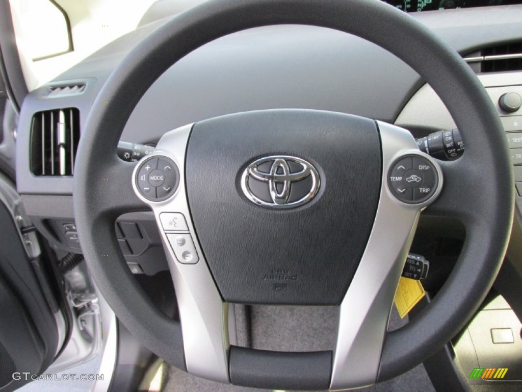 2015 Toyota Prius Three Hybrid Dark Gray Steering Wheel Photo #100510032