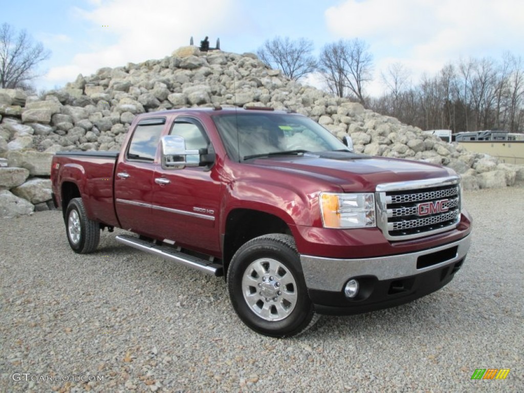 Sonoma Red Metallic 2014 GMC Sierra 3500HD SLE Crew Cab 4x4 Exterior Photo #100512042