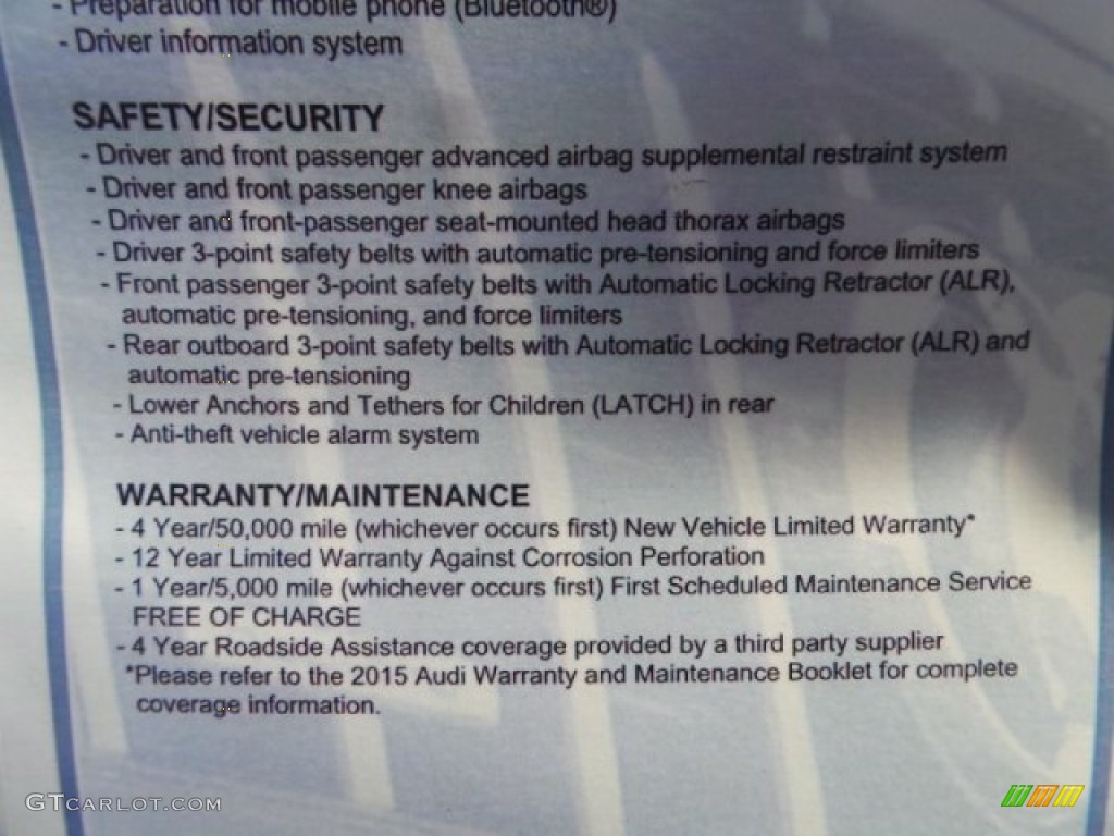 2015 Audi A3 1.8 Premium Plus Cabriolet Window Sticker Photo #100512060