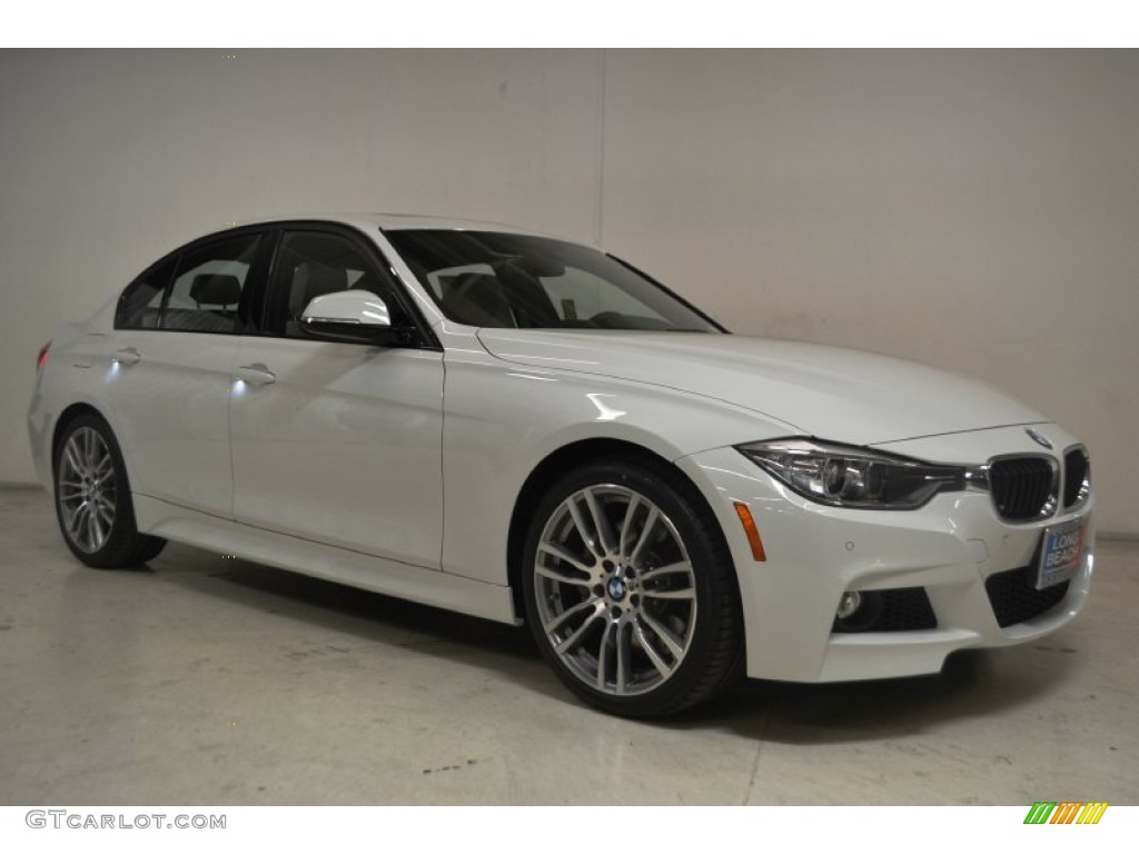 2015 3 Series 335i Sedan - Alpine White / Black photo #2