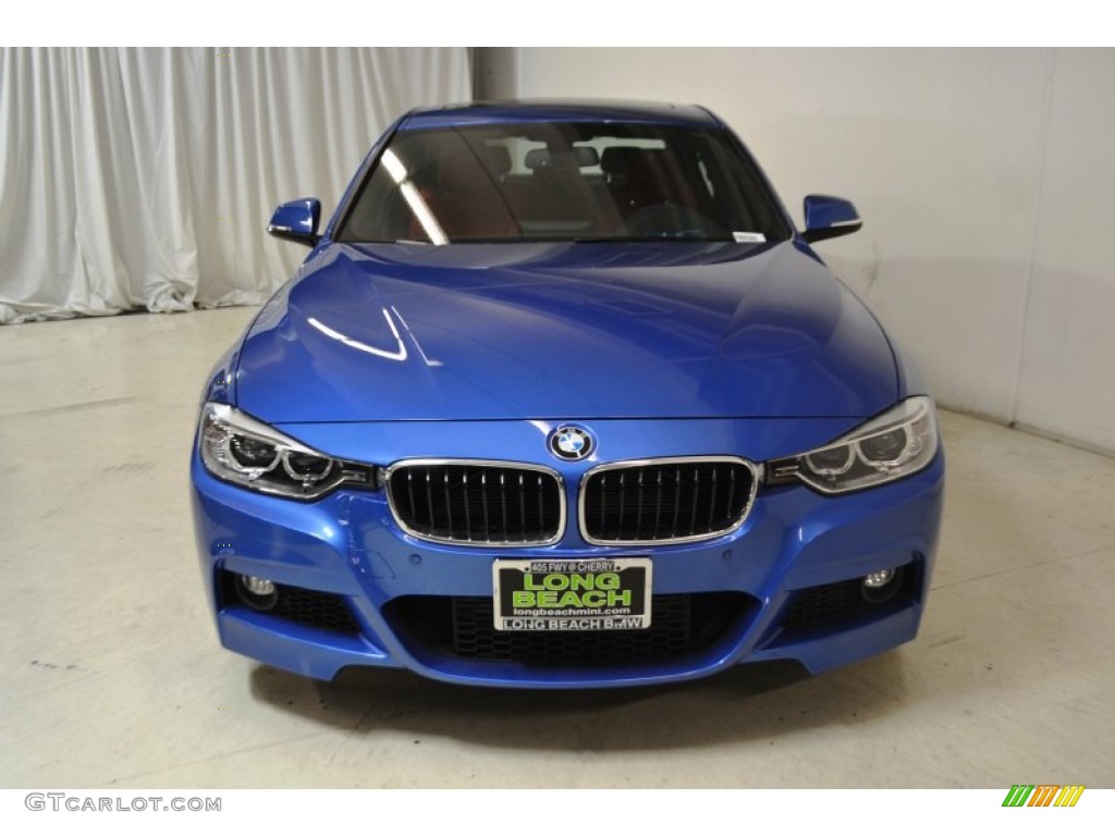 2015 3 Series 335i Sedan - Estoril Blue / Coral Red/Black photo #4