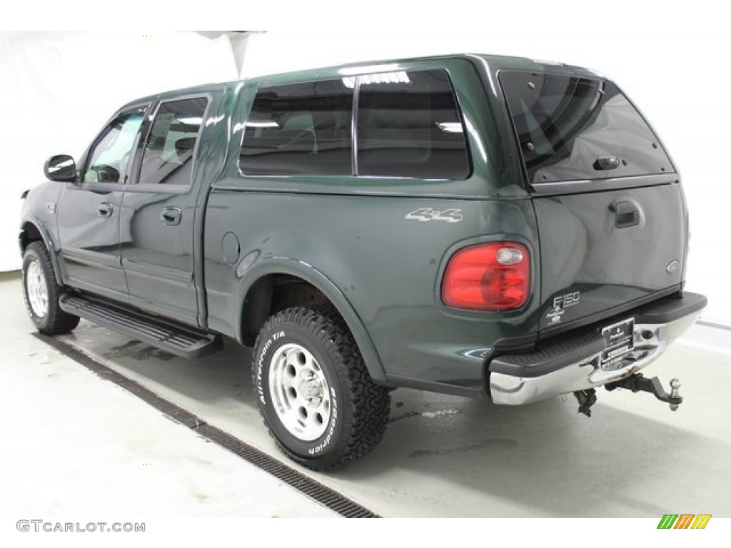 2001 F150 XLT SuperCrew 4x4 - Dark Highland Green Metallic / Medium Graphite photo #4