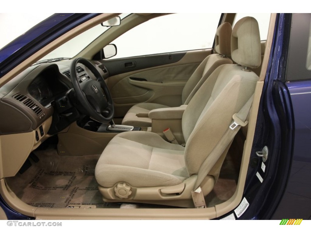 Ivory Interior 2003 Honda Civic LX Coupe Photo #100525980