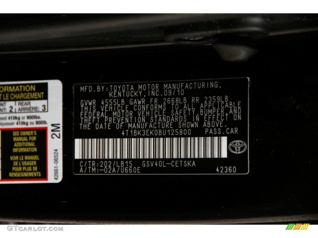 2011 Camry SE V6 - Black / Dark Charcoal photo #13