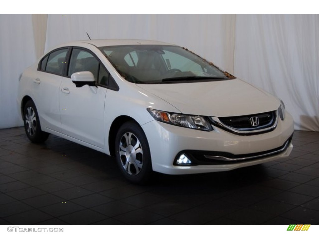 White Orchid Pearl 2015 Honda Civic Hybrid Sedan Exterior Photo #100527272