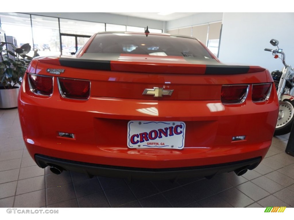 2013 Camaro LS Coupe - Inferno Orange Metallic / Black photo #7