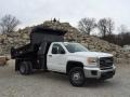 Summit White - Sierra 3500HD Work Truck Regular Cab 4x4 Dump Truck Photo No. 1