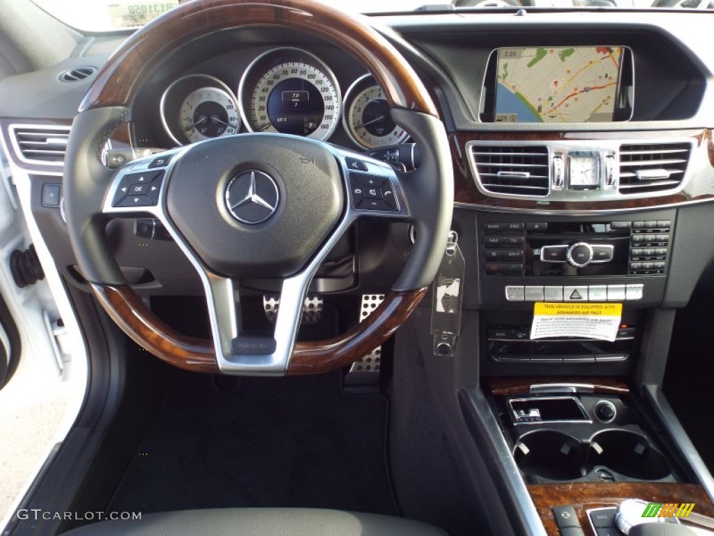 2015 Mercedes-Benz E 350 4Matic Sedan Black Steering Wheel Photo #100548168