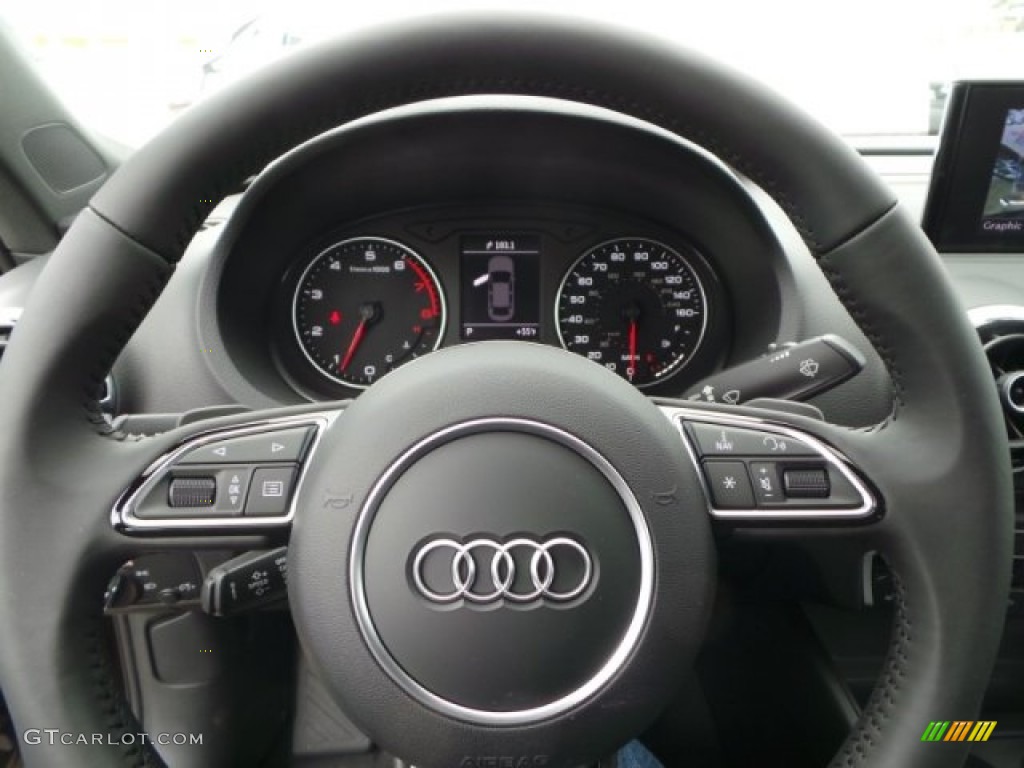 2015 Audi A3 2.0 Premium Plus quattro Black Steering Wheel Photo #100550318