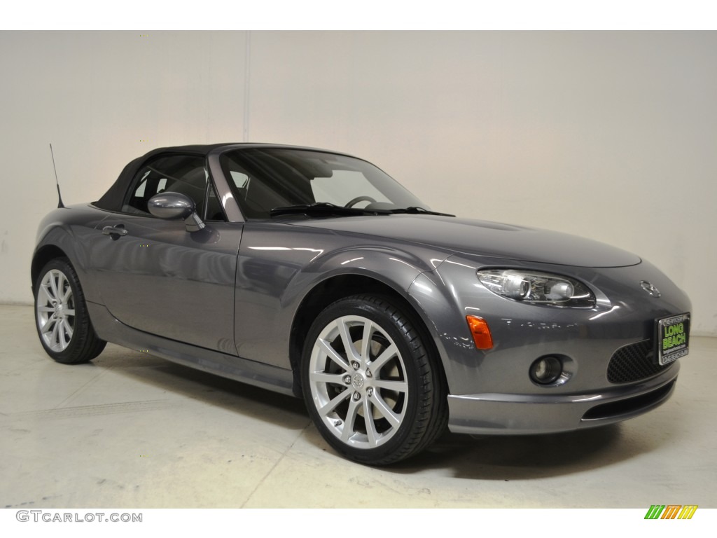 2008 MX-5 Miata Touring Roadster - Galaxy Gray Mica / Black photo #2