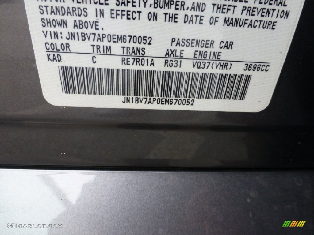 2014 Q Color Code KAD for Graphite Shadow Photo #100561298