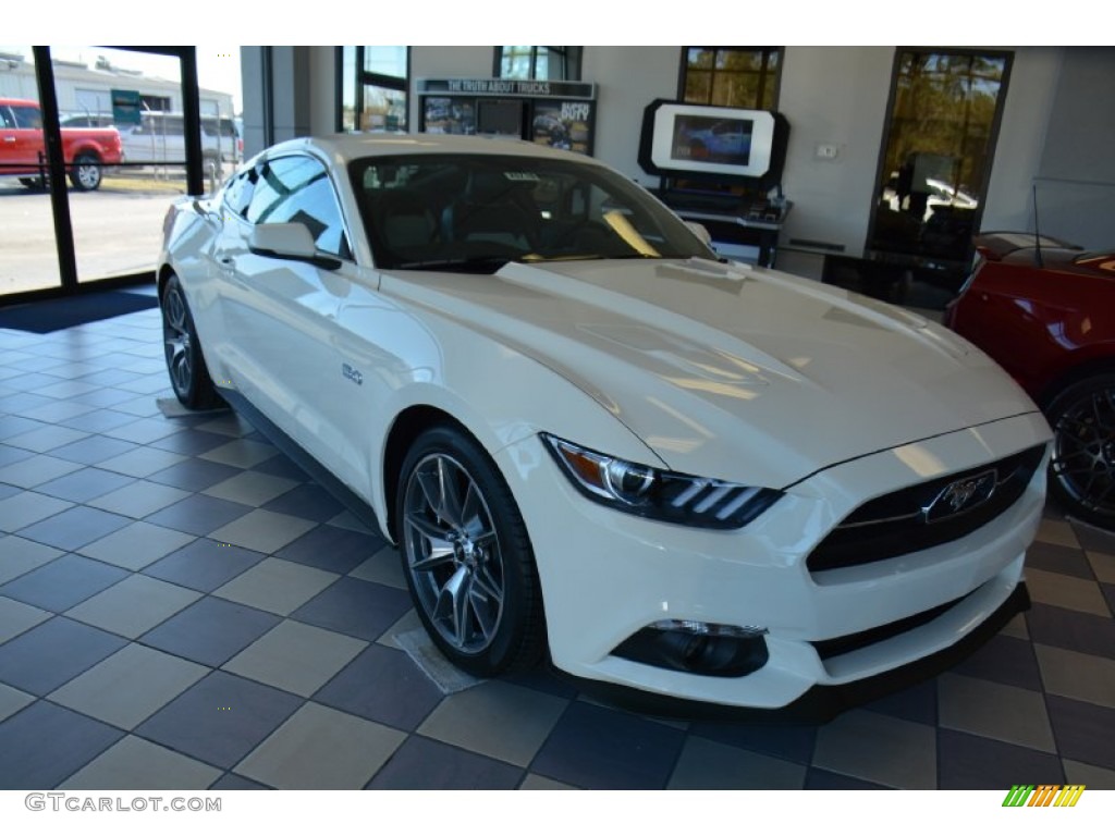 50th Anniversary Wimbledon White 2015 Ford Mustang 50th Anniversary GT Coupe Exterior Photo #100561397
