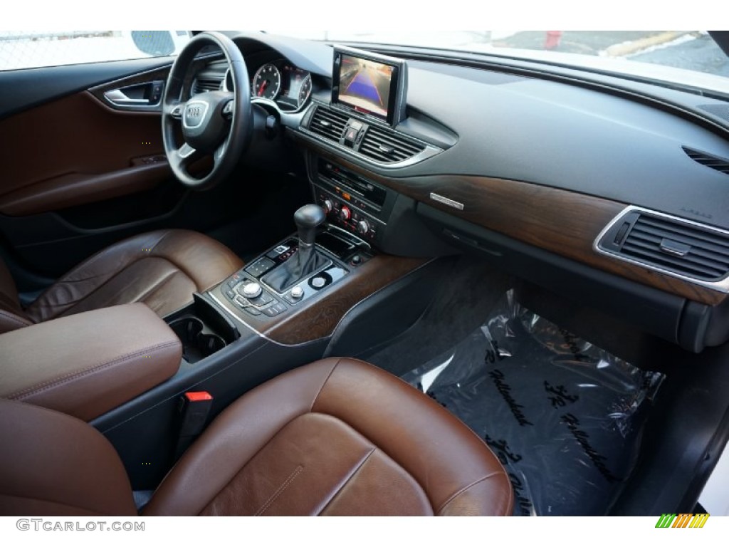 2012 Audi A7 3.0T quattro Premium Nougat Brown Dashboard Photo #100562141