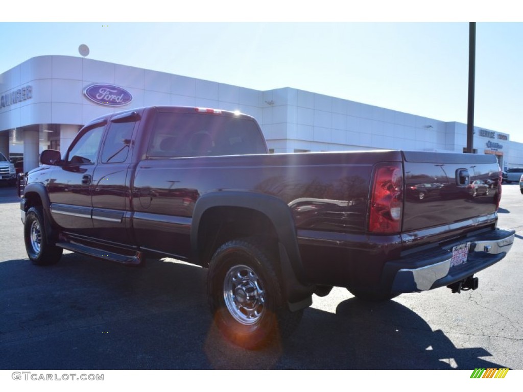 2003 Silverado 2500HD LT Extended Cab 4x4 - Dark Carmine Red Metallic / Tan photo #5