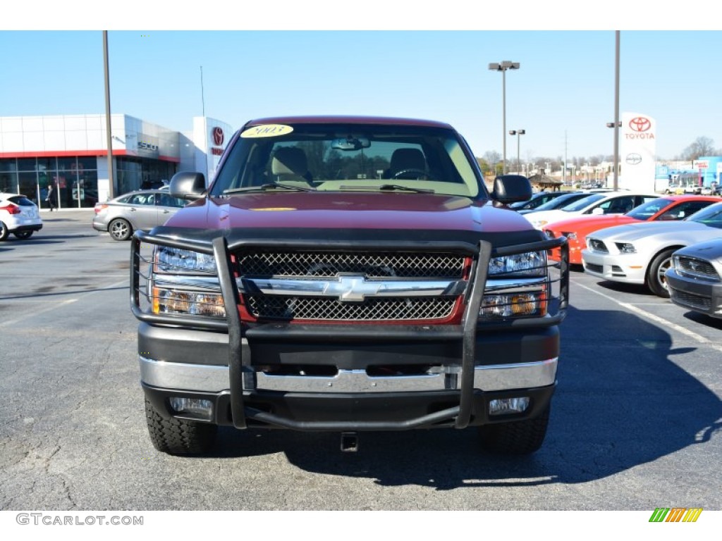 2003 Silverado 2500HD LT Extended Cab 4x4 - Dark Carmine Red Metallic / Tan photo #22