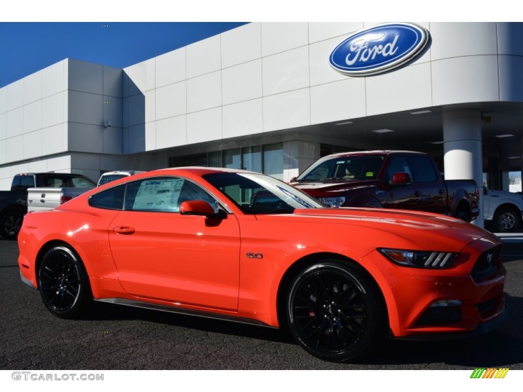 2015 Mustang GT Premium Coupe - Competition Orange / Ebony photo #1